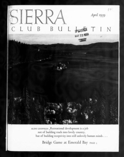 Sierra Club Bulletin 1959 Vol 44 No 4 April cover